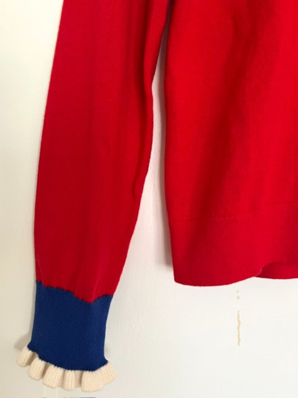 NWT Boden Scarlet Colourblock Frill Sweater | Size Medium - Picture 8 of 11